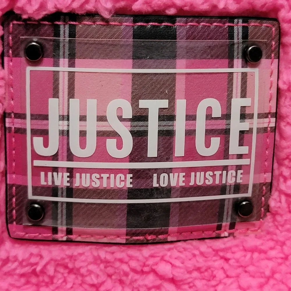 Justice Neon Pink Sherpa Tote / Bag